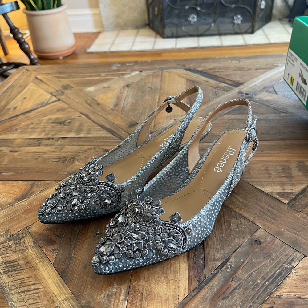 J.Renee Gray Heels with Sparkly Finish